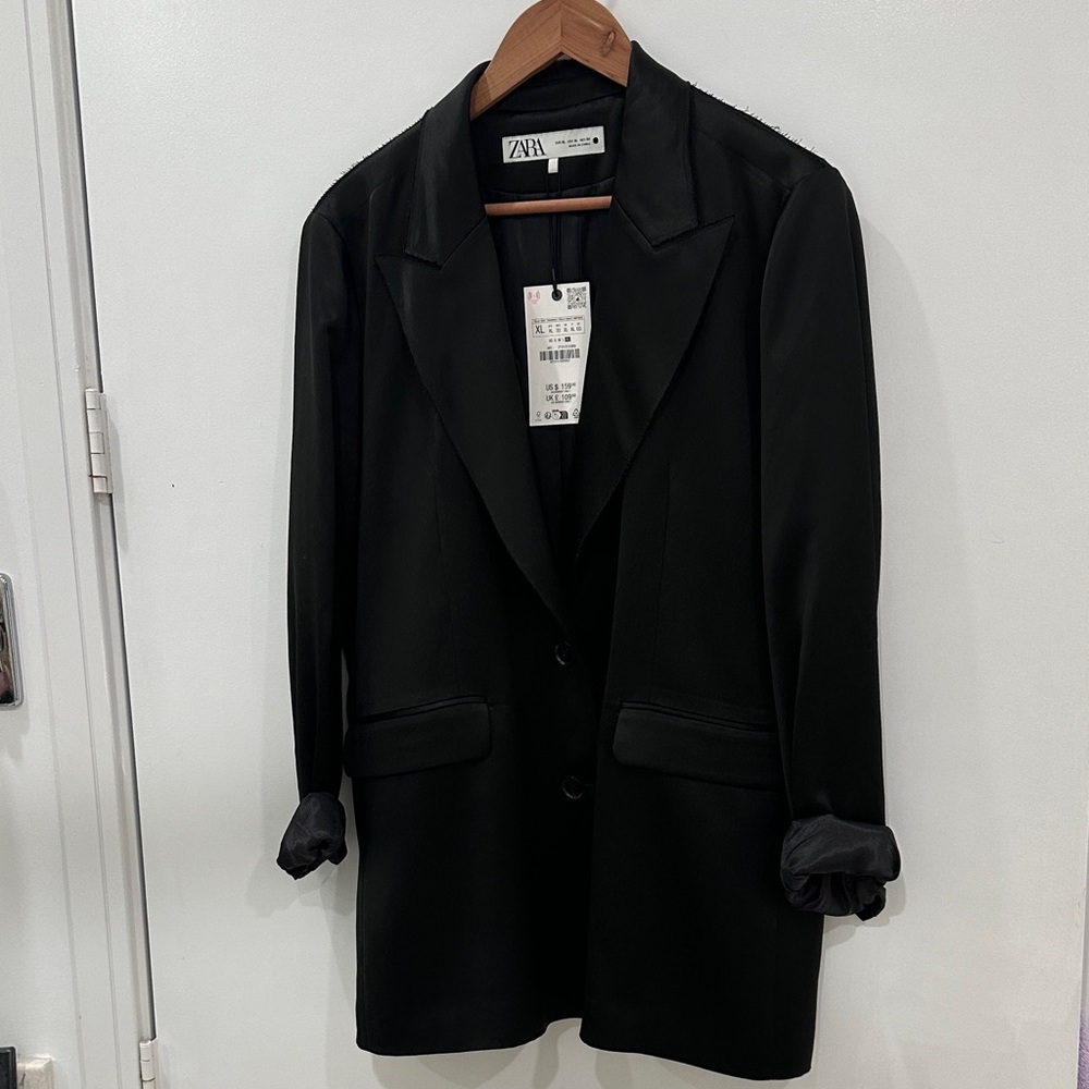 New Black Satin Jacket